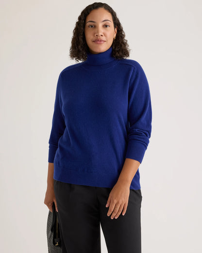 Mongolian Cashmere Turtleneck Sweater - XS / Heather Grey