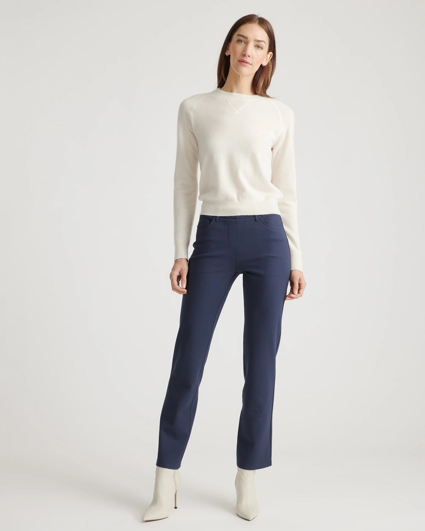 Ultra-Stretch Ponte Straight Leg 4-Pocket Pants - XS / Olive