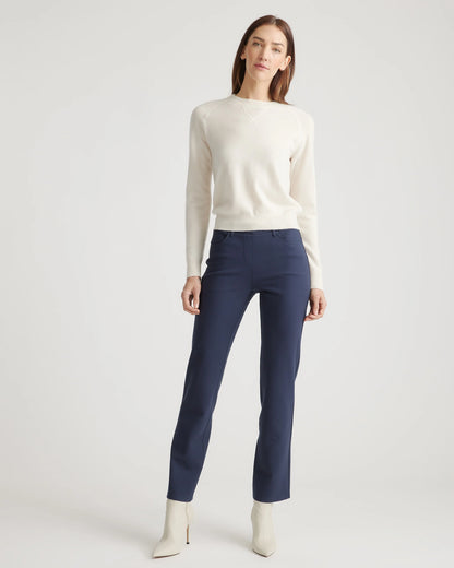 Ultra-Stretch Ponte Straight Leg 4-Pocket Pants - XS / Olive