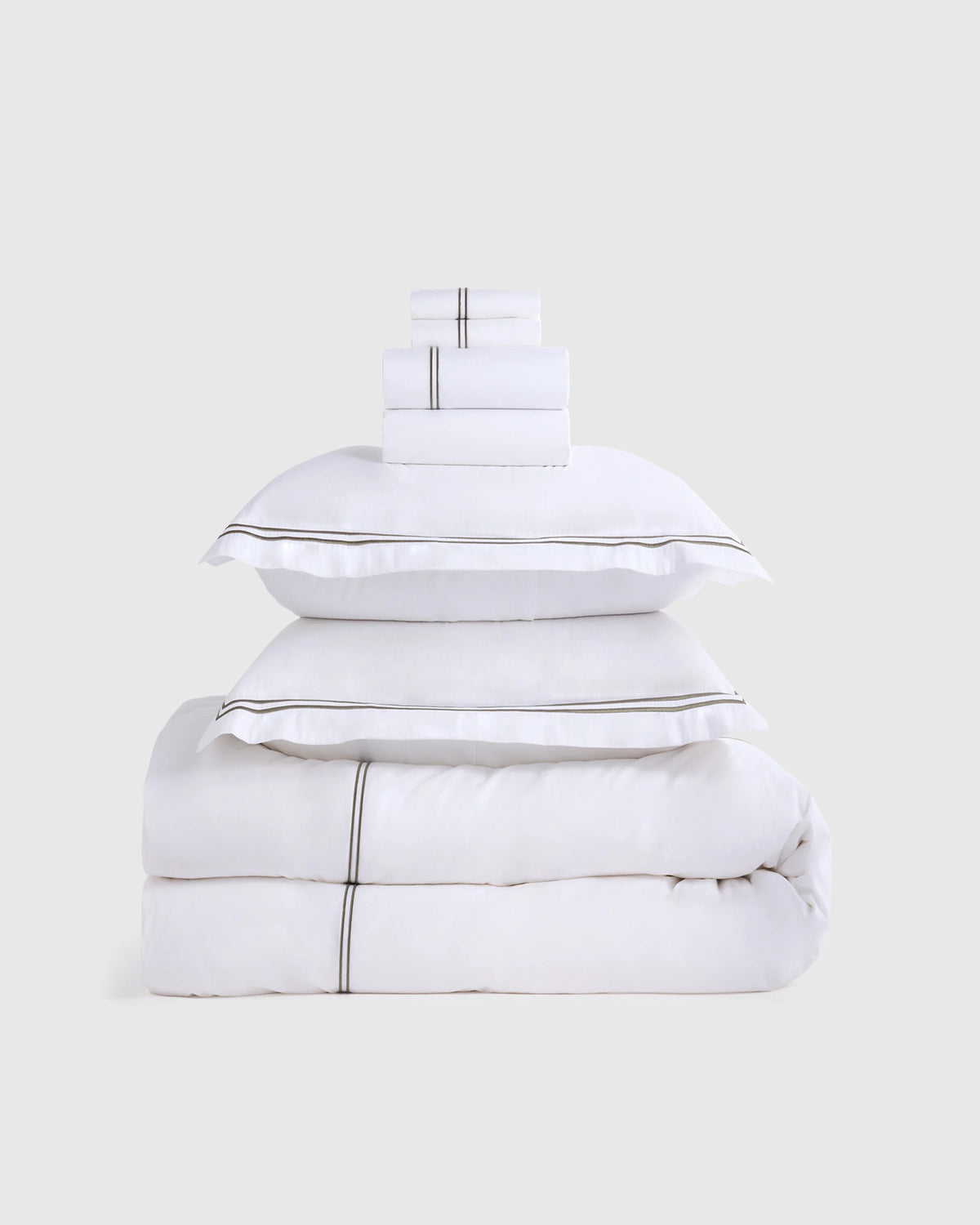 Organic Crisp Percale Deluxe Bedding Bundle - Twin / White