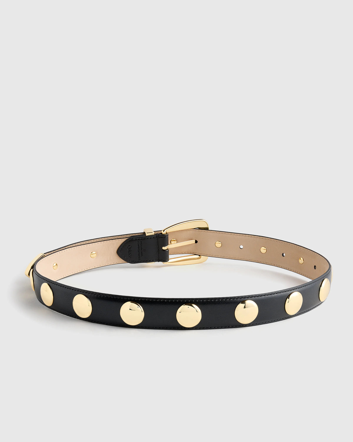 Alyssa European Leather Studded Belt - XS / Black/Silver