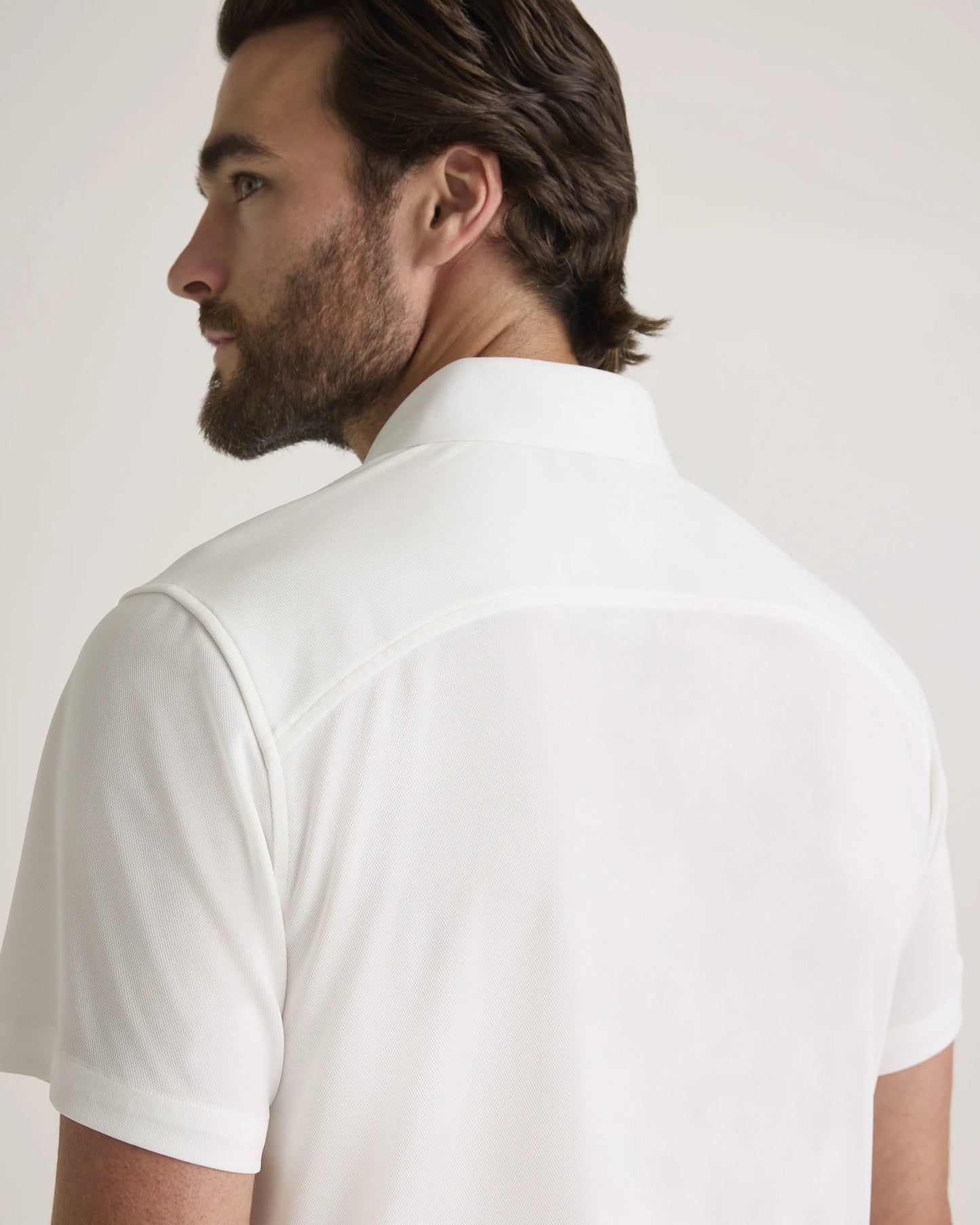 Commuter Stretch Pique Short Sleeve Button Down - S / Black
