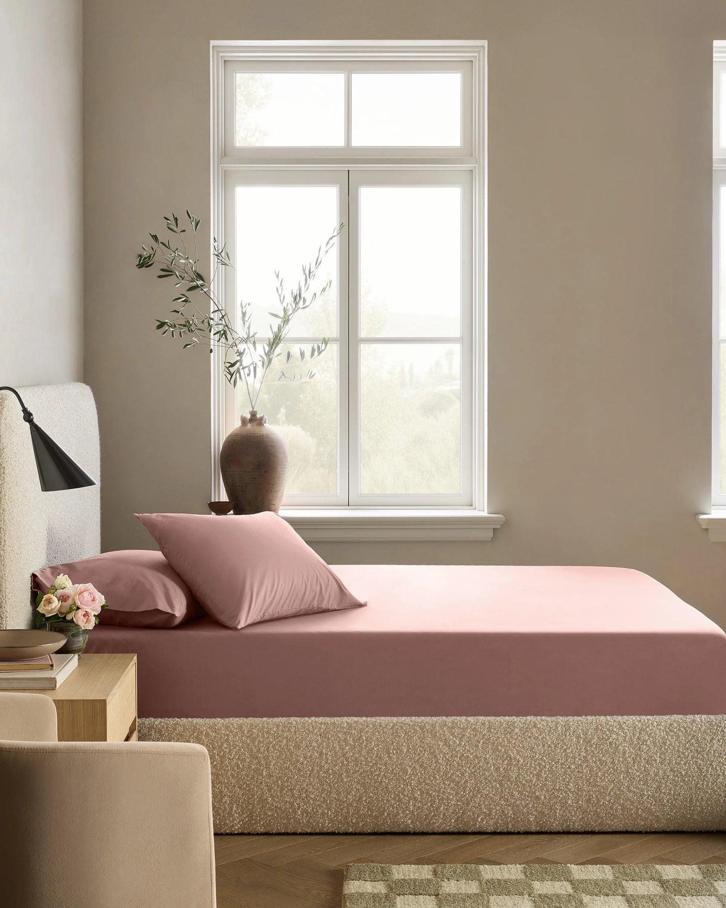 Organic Crisp Percale Fitted Sheet Set - Twin / Espresso