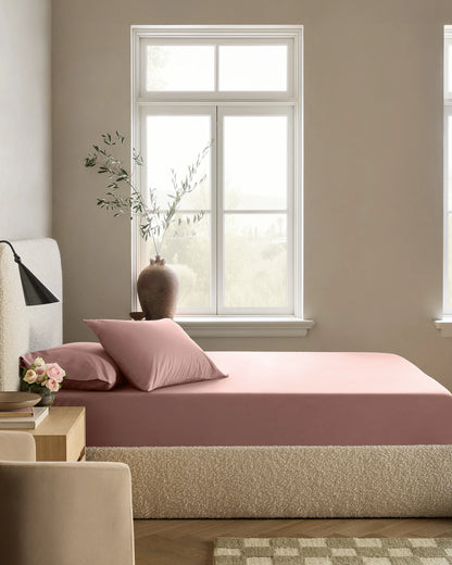 Organic Crisp Percale Fitted Sheet Set - Twin / Espresso