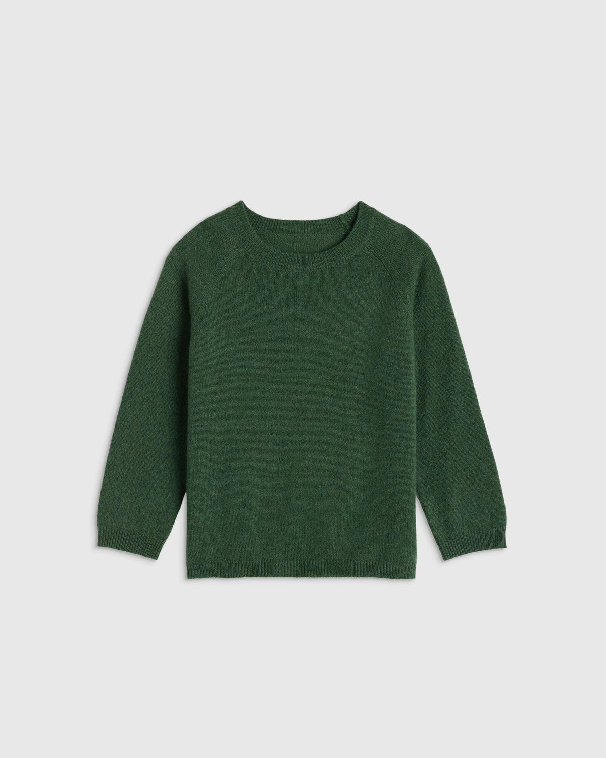Washable Cashmere Crewneck Sweater - 2T / Forest Floor Green