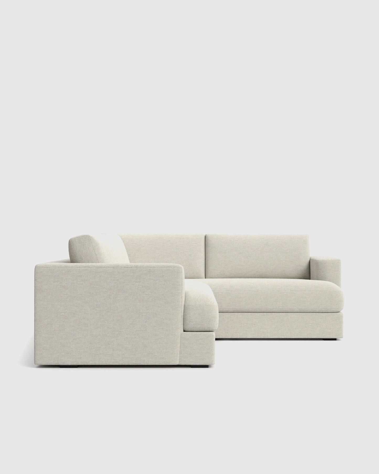 Sierra Curved Arm L Sectional in Performance Basketweave - Right Arm / Fog