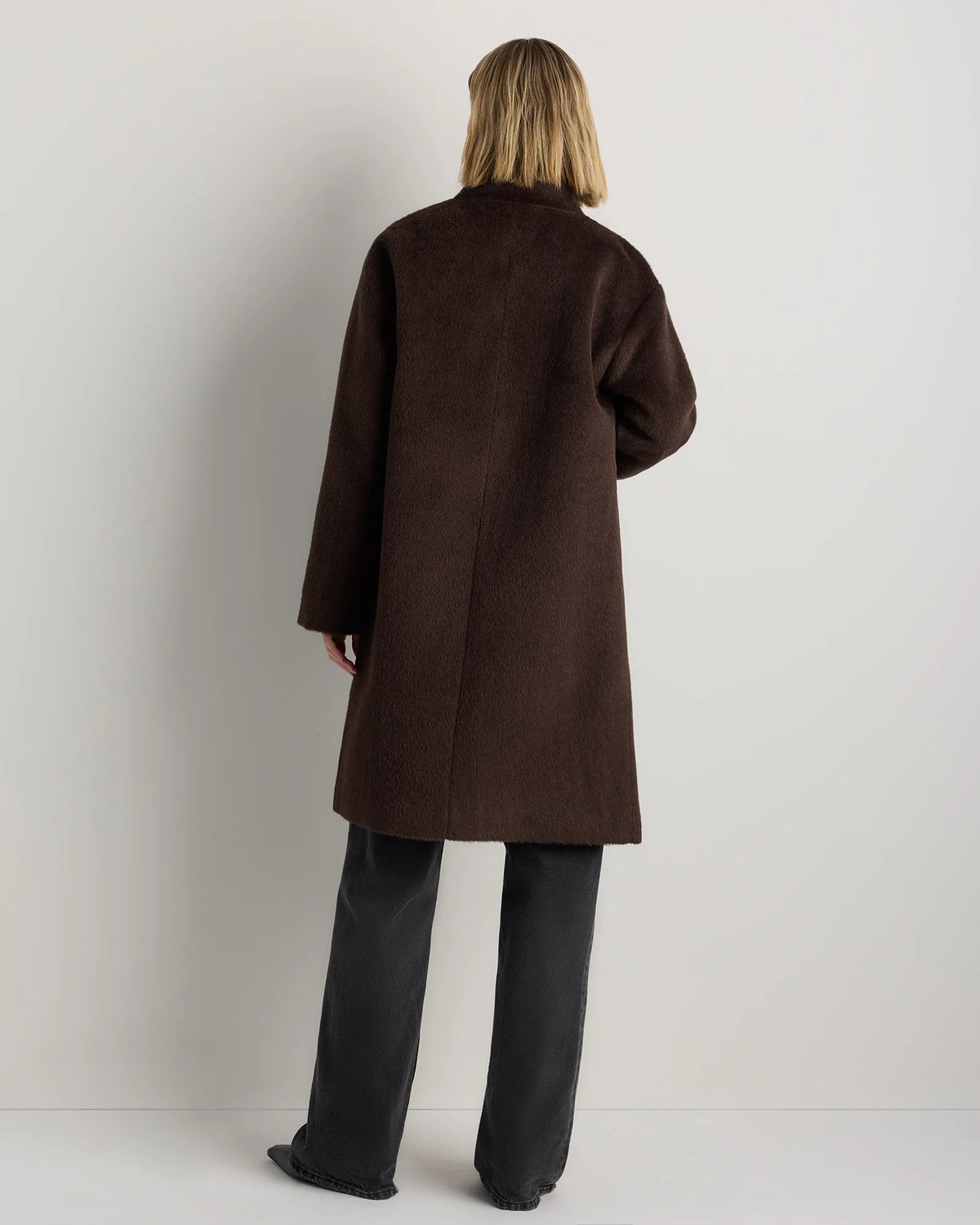 Alpaca-Wool Stand Collar Coat - XS / Rustic Brown