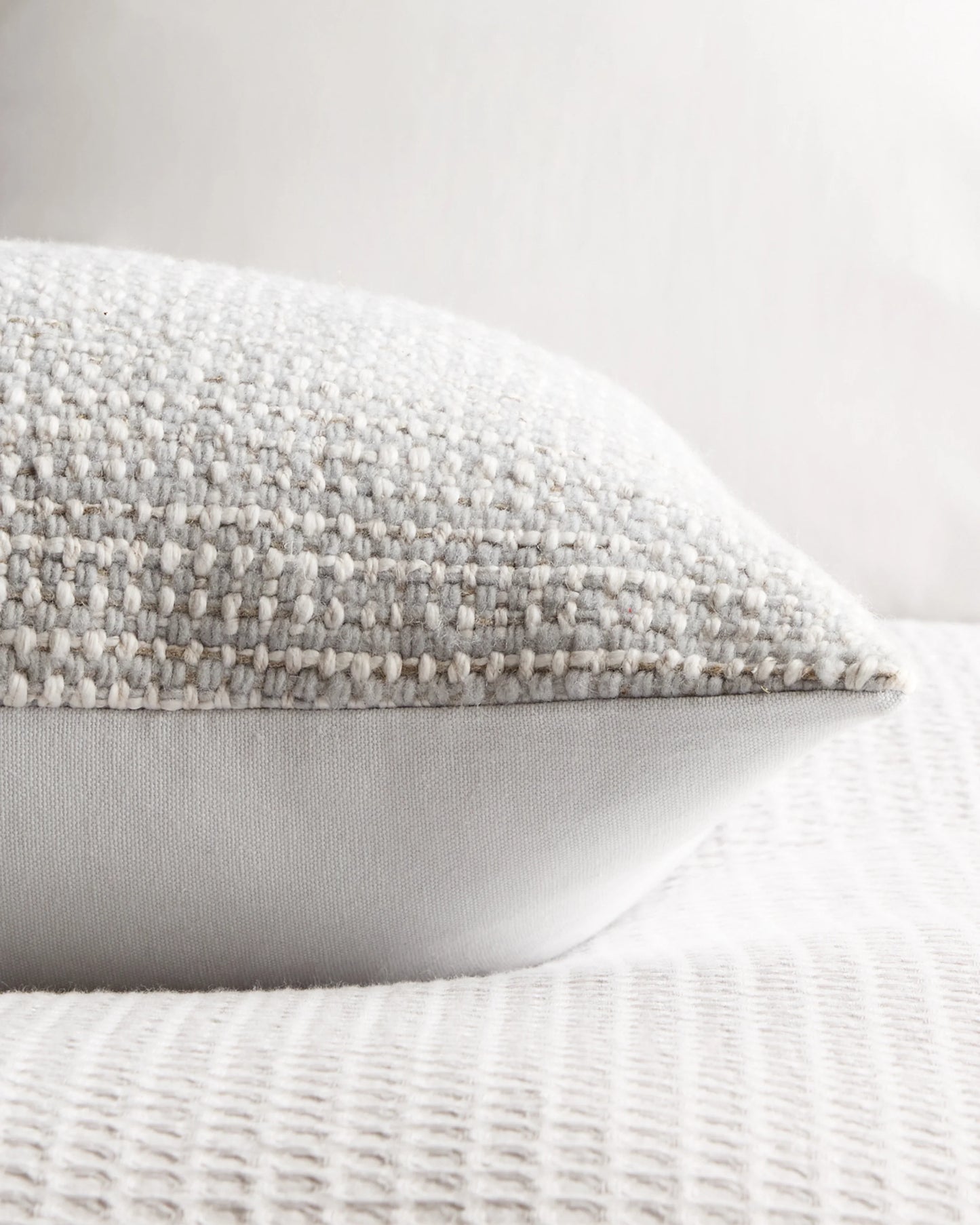 Wool Linen Textured Pillow Cover (Set of 2) - 12x20 / Ivory