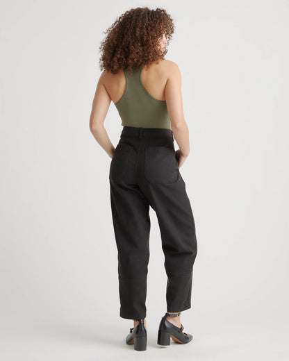 Organic Stretch Cotton Twill Barrel Pants - 0 / Olive