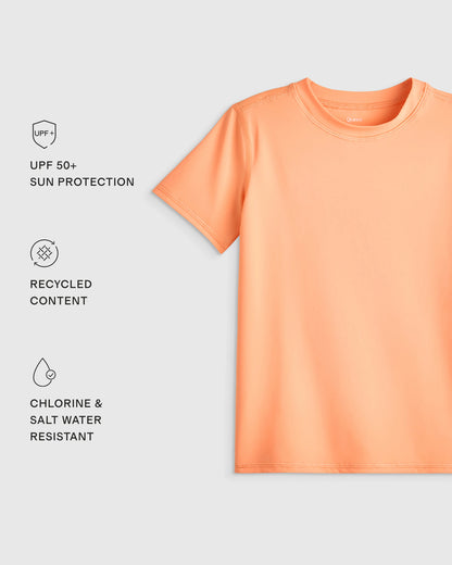 Short Sleeve Rash Guard Top - 6 / Coral Orange