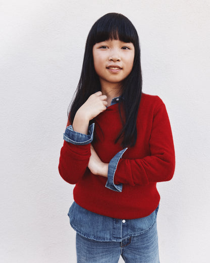 Washable Cashmere Crewneck Sweater - 6 / Heather Grey