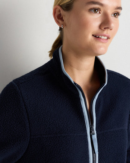 Sherpa Full-Zip Jacket - XS / Deep Navy/Spa Blue