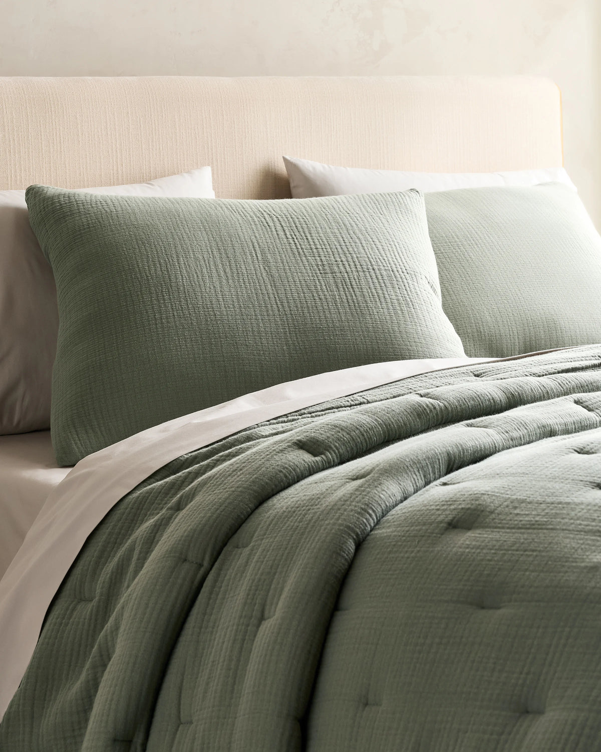 Organic Cotton Gauze Dream Quilt Set - Twin / Dried Sage