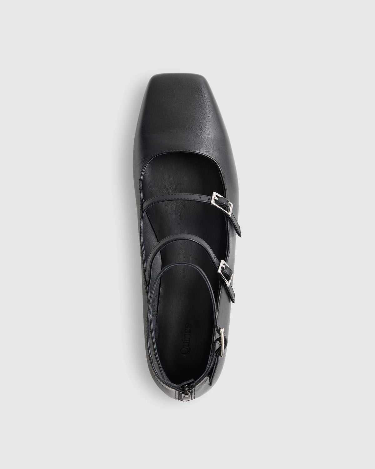 Italian Leather Strappy Ballet Flat - 5 / Black