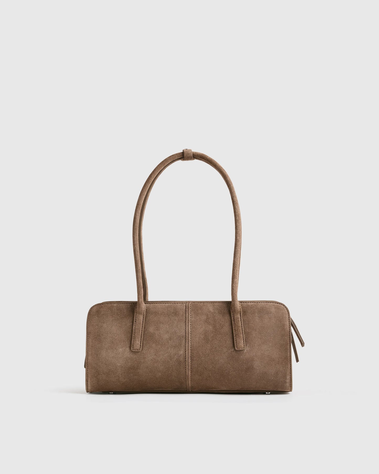Italian Suede East-West Shoulder Bag - One Size / Whiskey