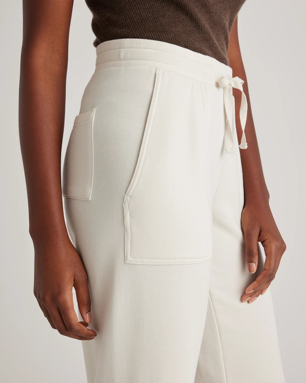 SuperSoft Fleece Cropped Wide Leg Pants - XS / Dried Fig
