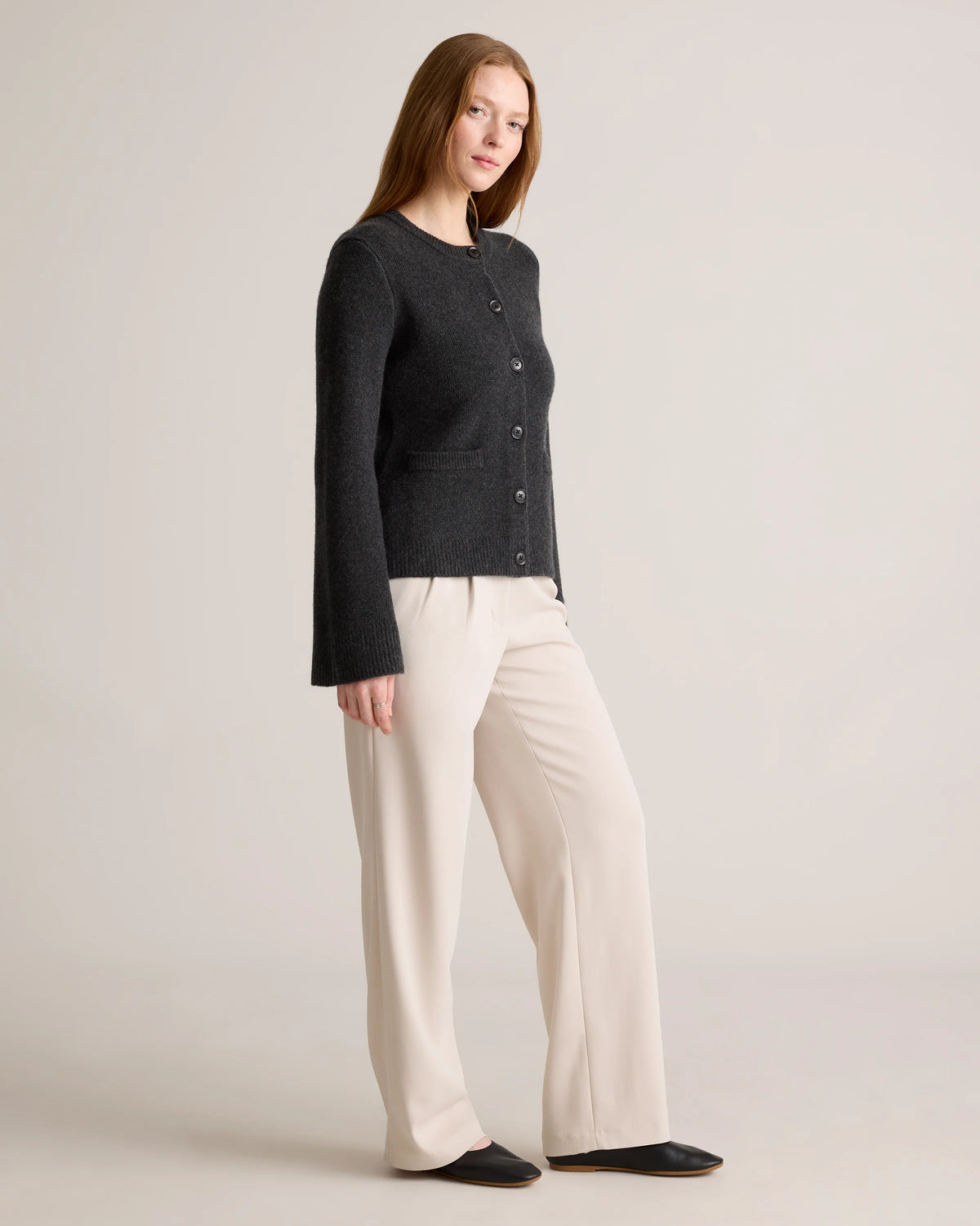 Mongolian Cashmere Structured Cardigan - XS / Oatmeal