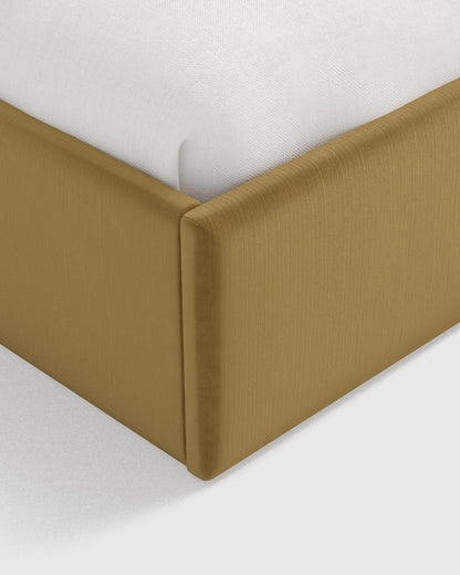 Square Bed in Performance Velvet - Full / Chocolate