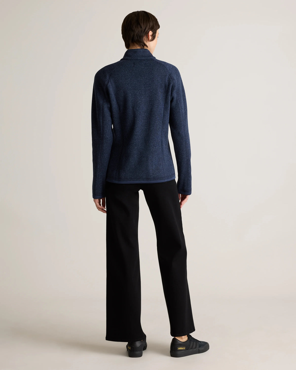 Sweater-Knit Fleece Full-Zip Jacket - XS / Heather Mineral Green
