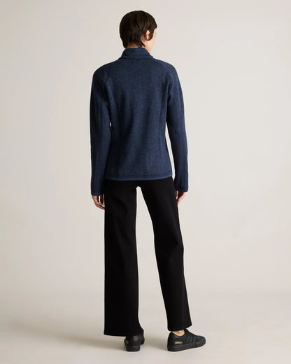 Sweater-Knit Fleece Full-Zip Jacket - XS / Heather Mineral Green