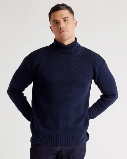 100% Organic Cotton Turtleneck Sweater - S / Charcoal