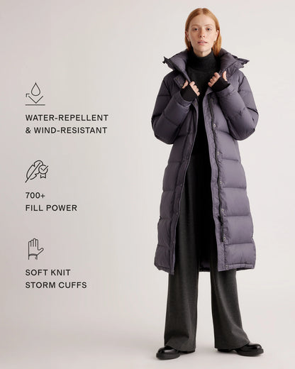 Responsible Down Long Puffer Jacket - XS / Black