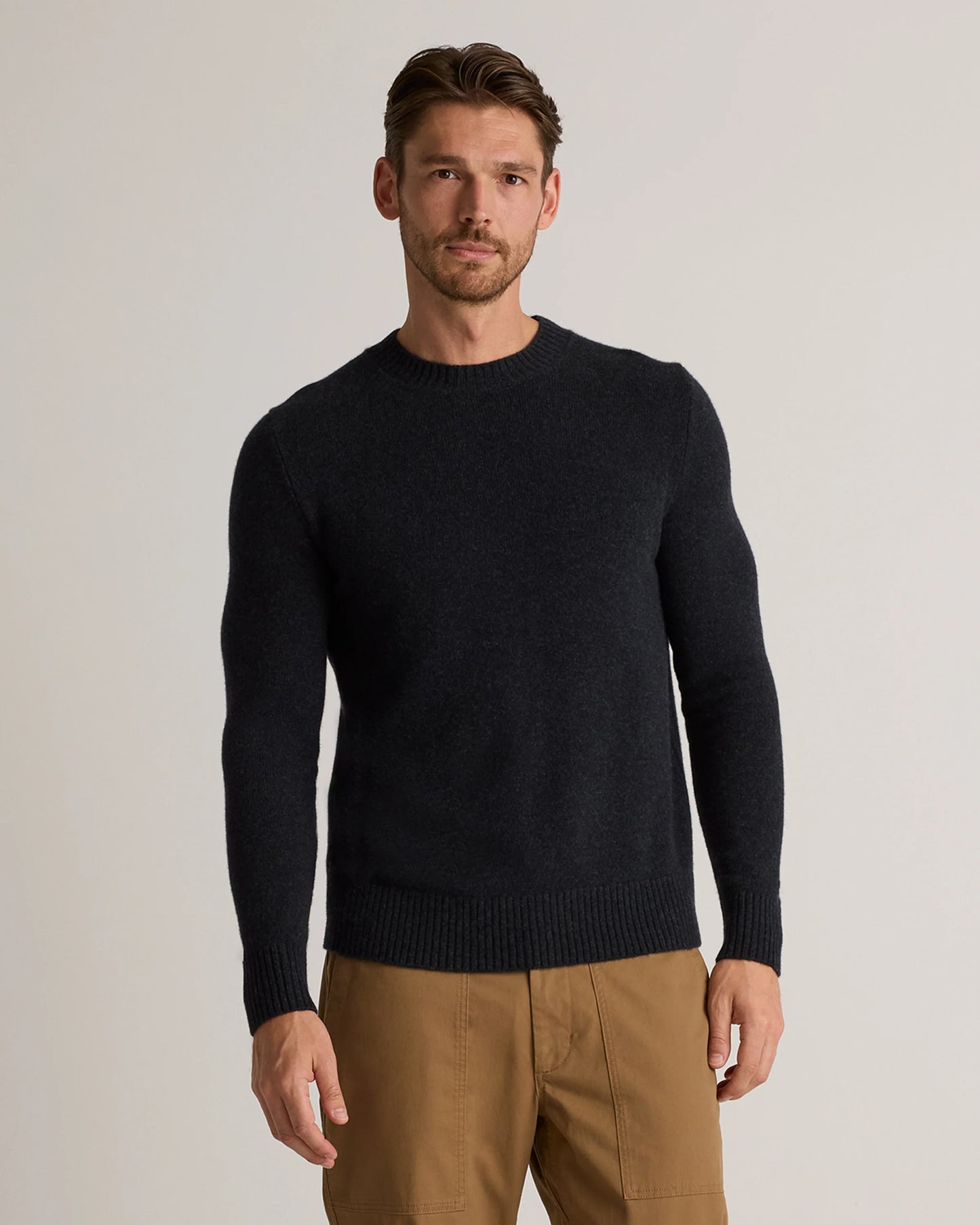 Luxe Baby Cashmere Crewneck Sweater - S / Heather Pewter