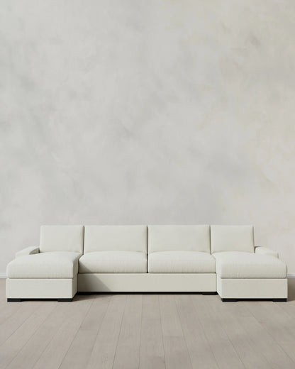 Stillman U Sectional in Performance Basketweave - One Size / Flax
