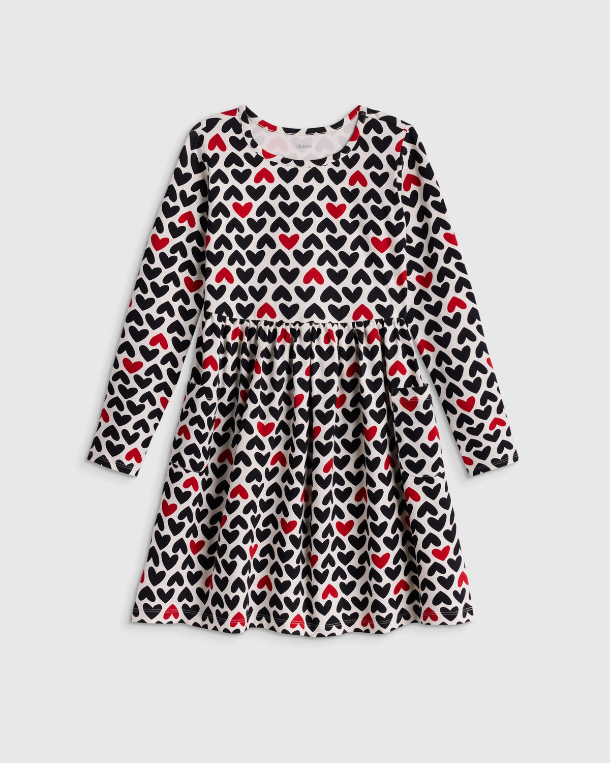 Organic Cotton Long Sleeve Fit and Flare Pocket Dress - 6 / Purple Poppy Garden