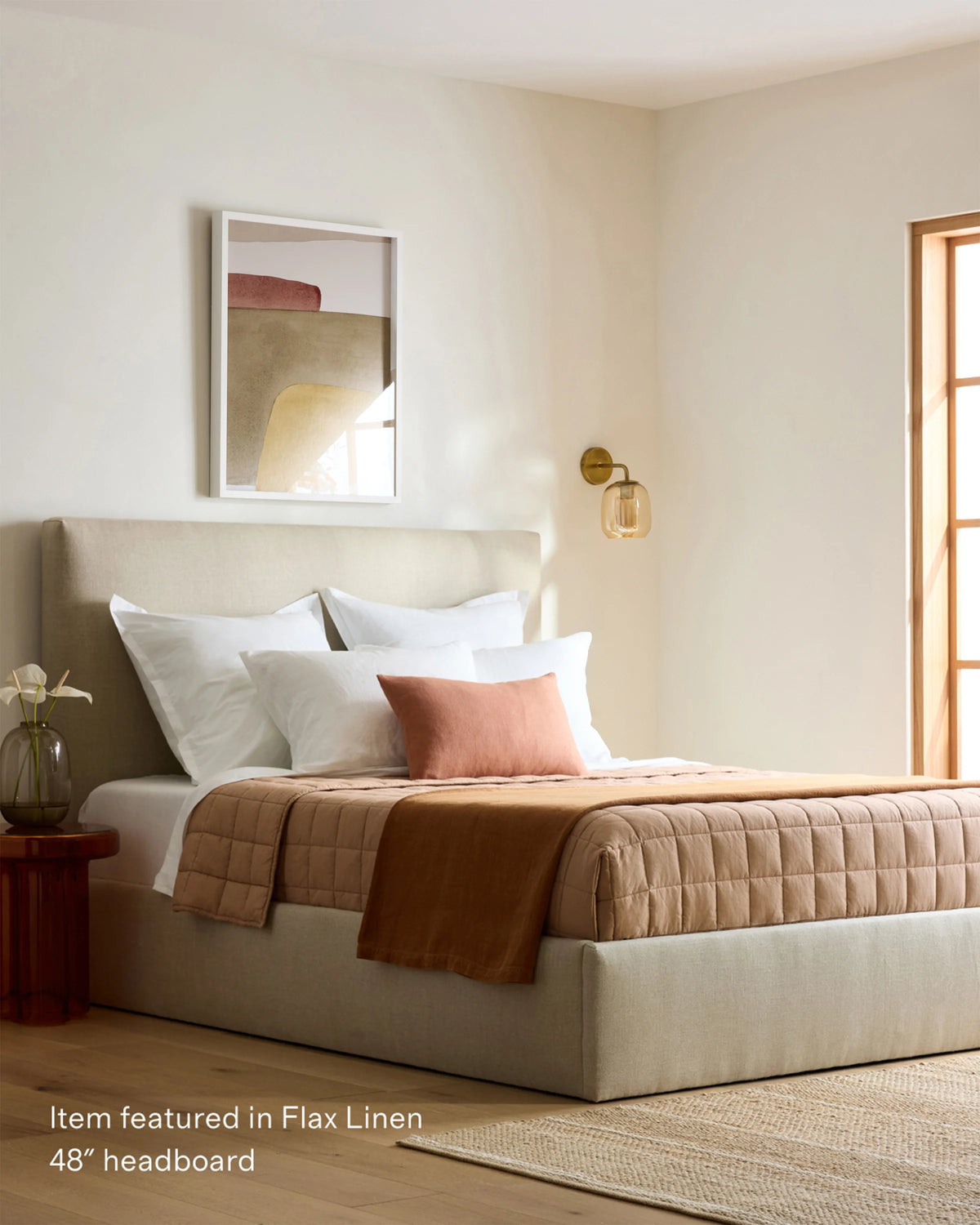 Square Bed in Performance Velvet - Full / Chocolate