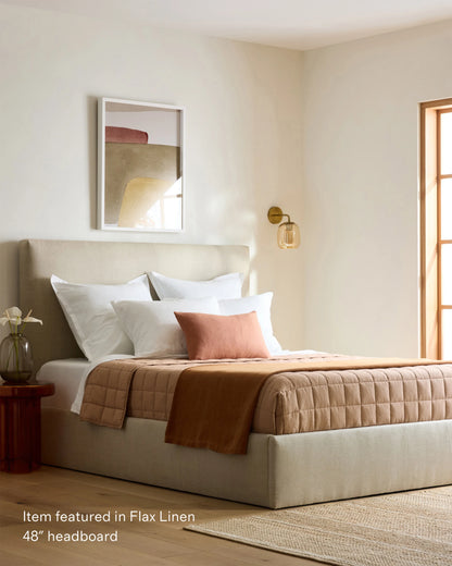 Square Bed in Performance Velvet - Full / Chocolate