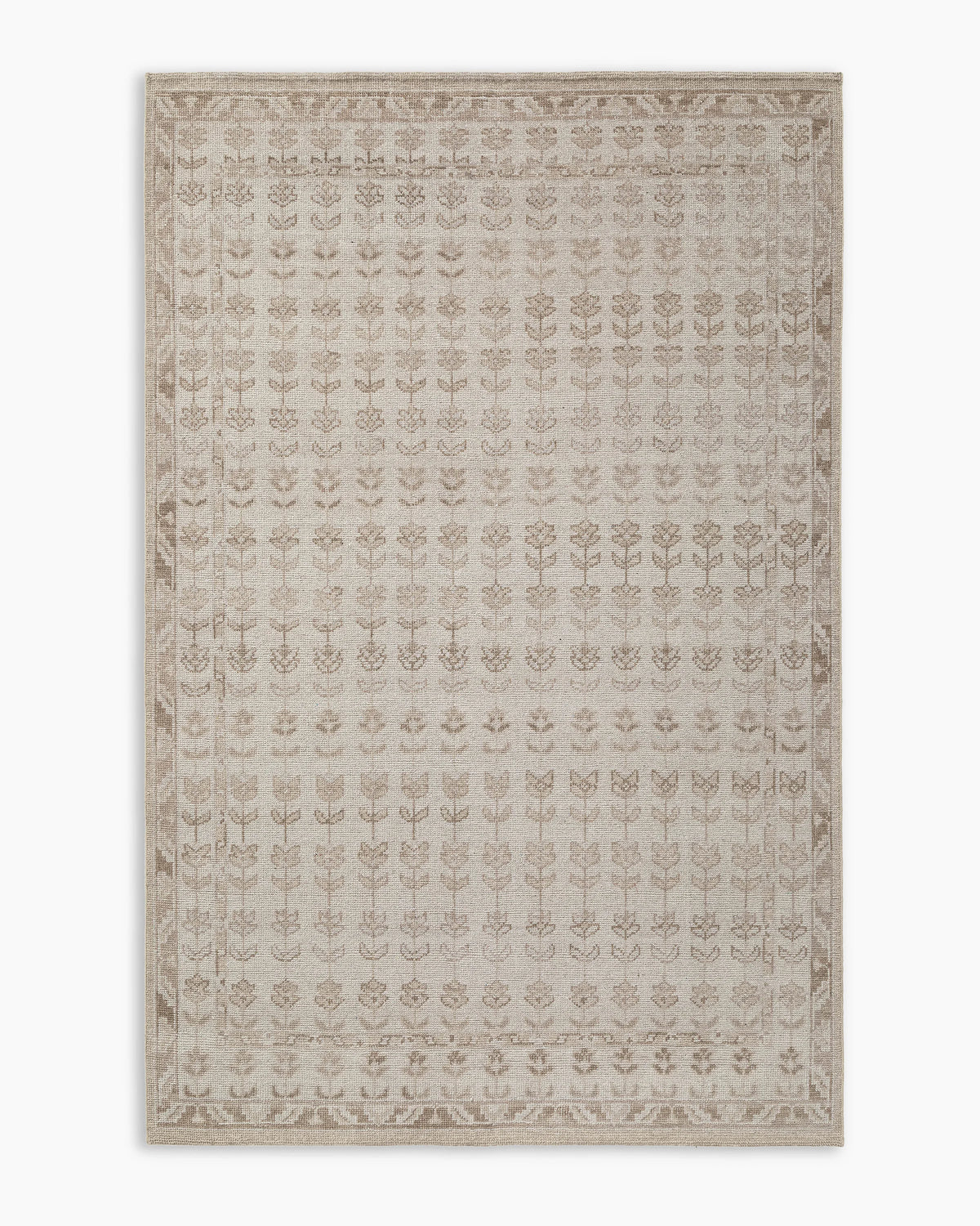 Mabel Hand-Knotted Wool Rug - 3' x 5' / Beige