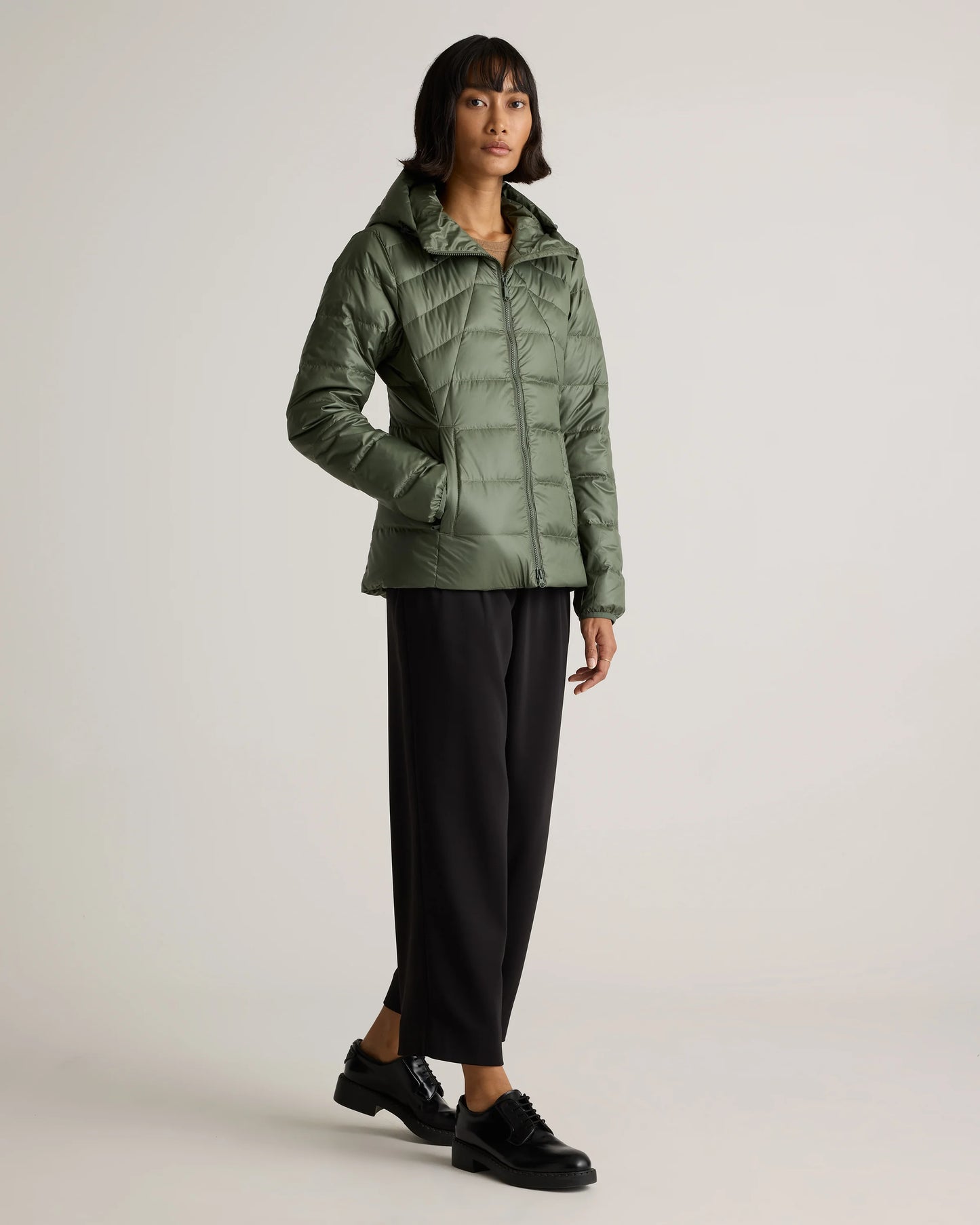 Lightweight Down Packable Puffer Hooded Jacket - XS / Navy