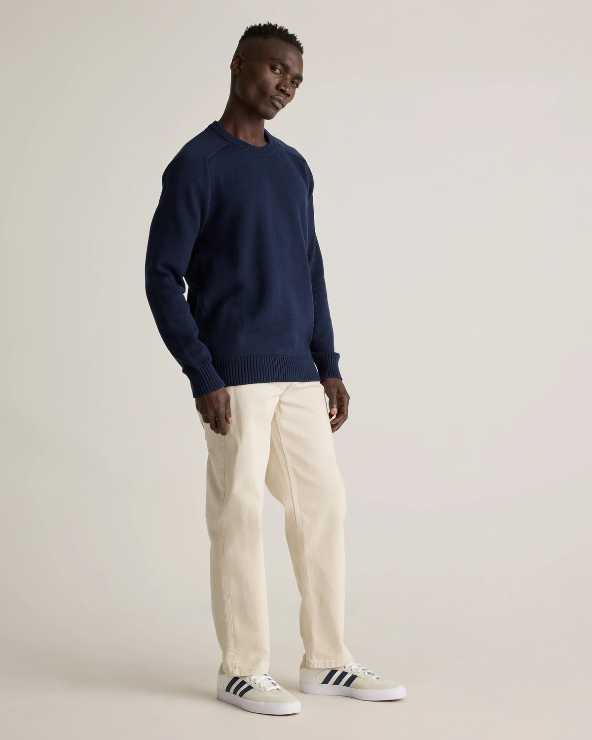 100% Organic Cotton Crewneck Sweater - S / Speckled Beige