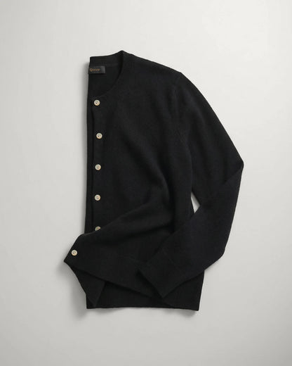 Mongolian Cashmere Cardigan Sweater - XS / Black