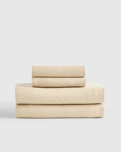 European Linen Sheet Set - Twin / Peach