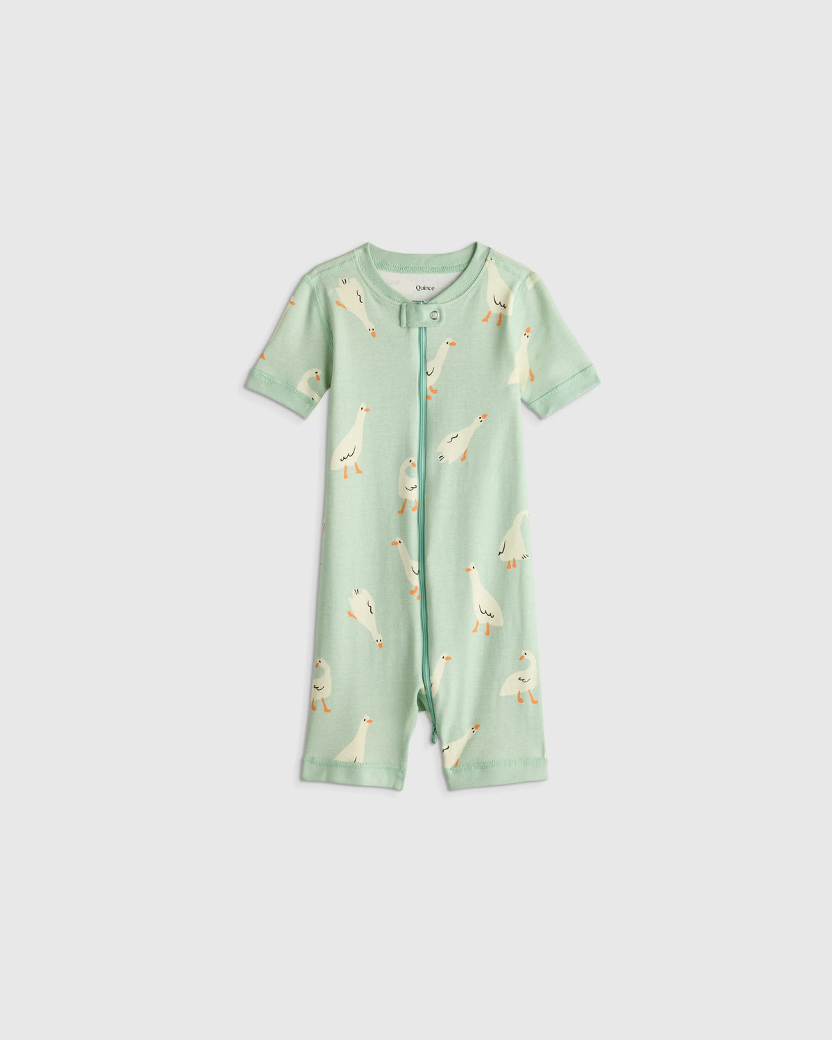 100% Organic Cotton Shortie Onesie Pajama - 2T / Navy Stripe
