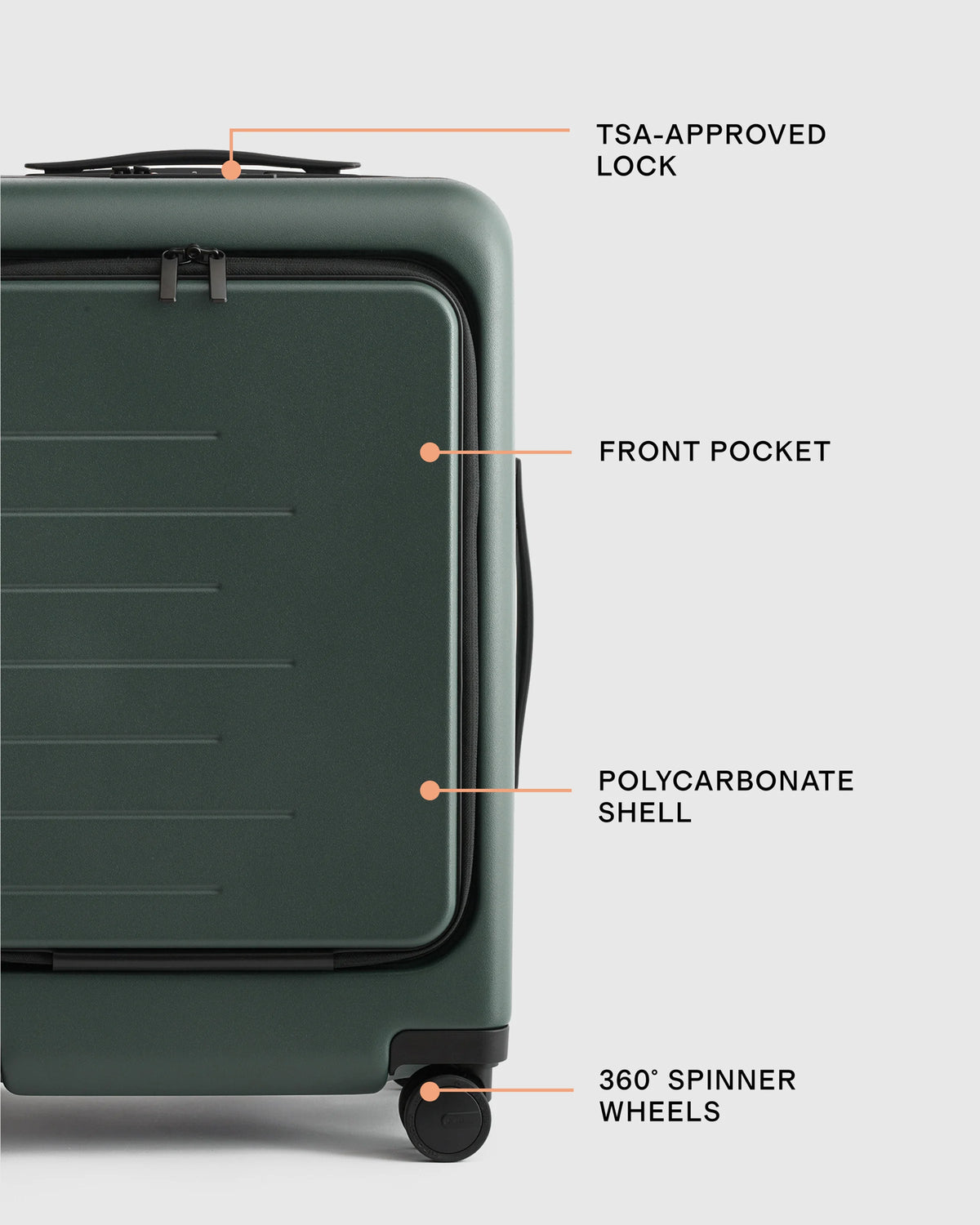 Front Pocket Carry-On Suitcase - One Size / Lavender