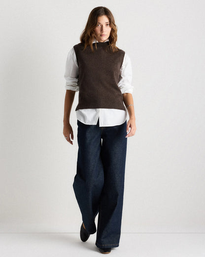 Mongolian Cashmere Mock Neck Sweater Vest - XS / Oatmeal