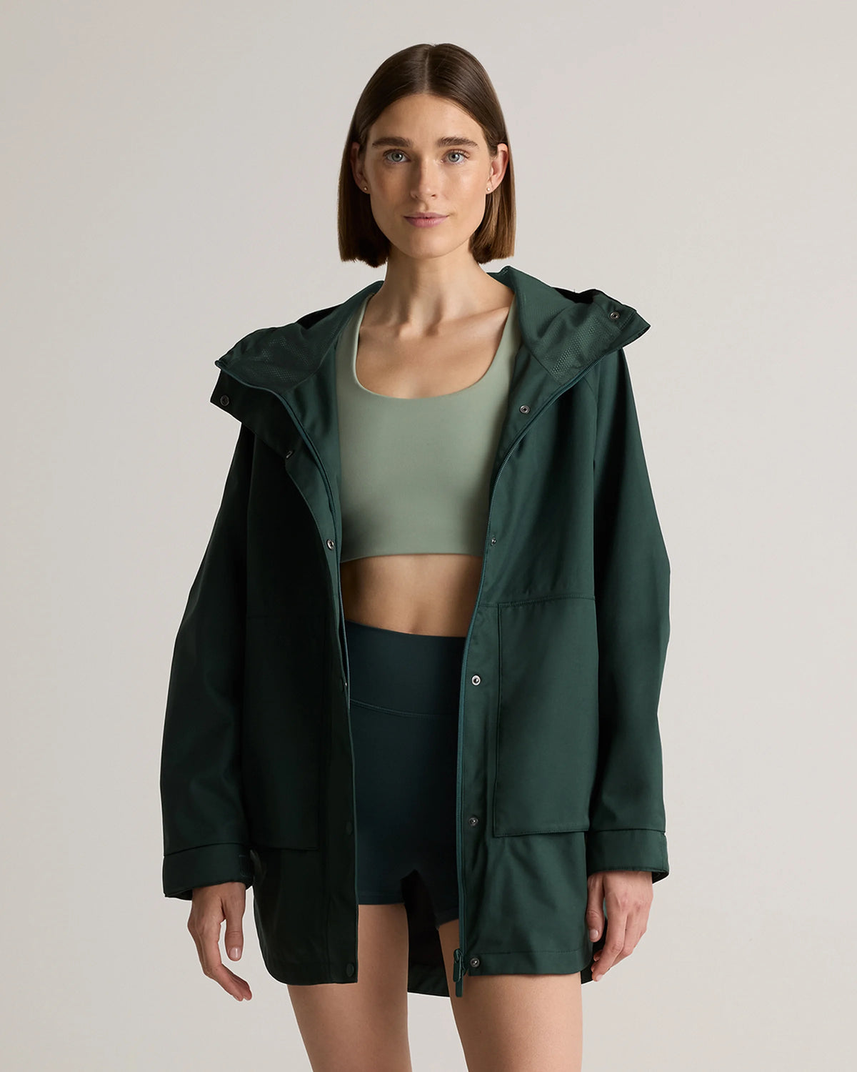 Weather Proof Oversized Rain Jacket - XS / Tea Green