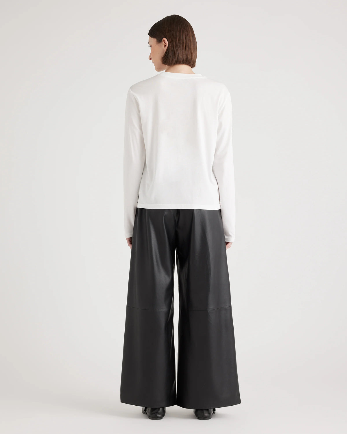 Cotton Modal Relaxed Long Sleeve Tee - XS / Black