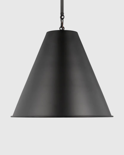 Tapered Steel Shade Pendant Light - One Size / Brass