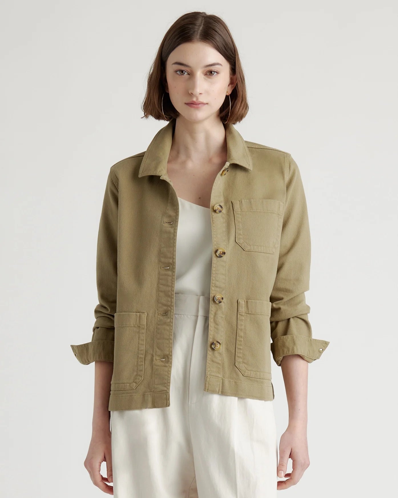 Organic Comfort Stretch Chore Jacket - XS / Vanilla