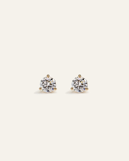 14K Gold Lab Grown Diamond Martini Studs - 1ctw - One Size / Yellow Gold