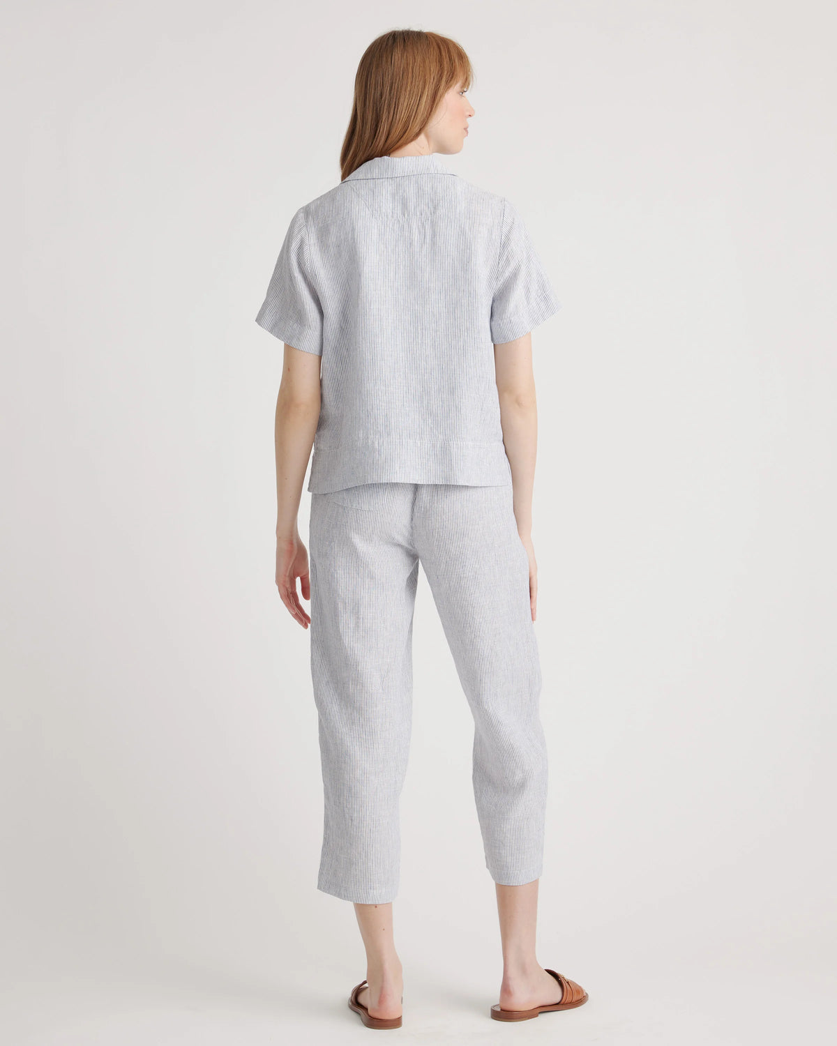 100% European Linen Short Sleeve Shirt - XS / Moonstone Blue