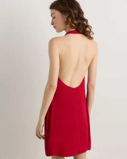 Lightweight Crepe Halter Mini Dress - XS / True Black