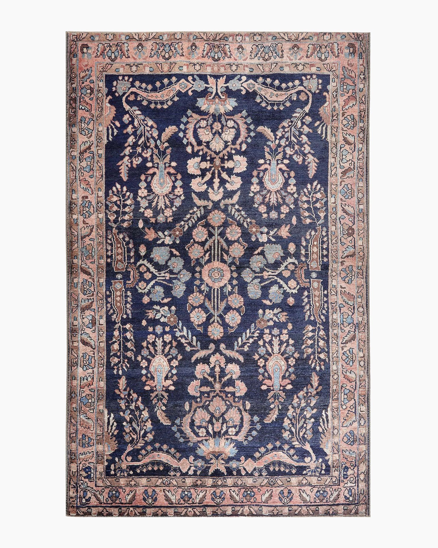 Rosalie Washable Rug - 3'9" x 5'6" / Navy