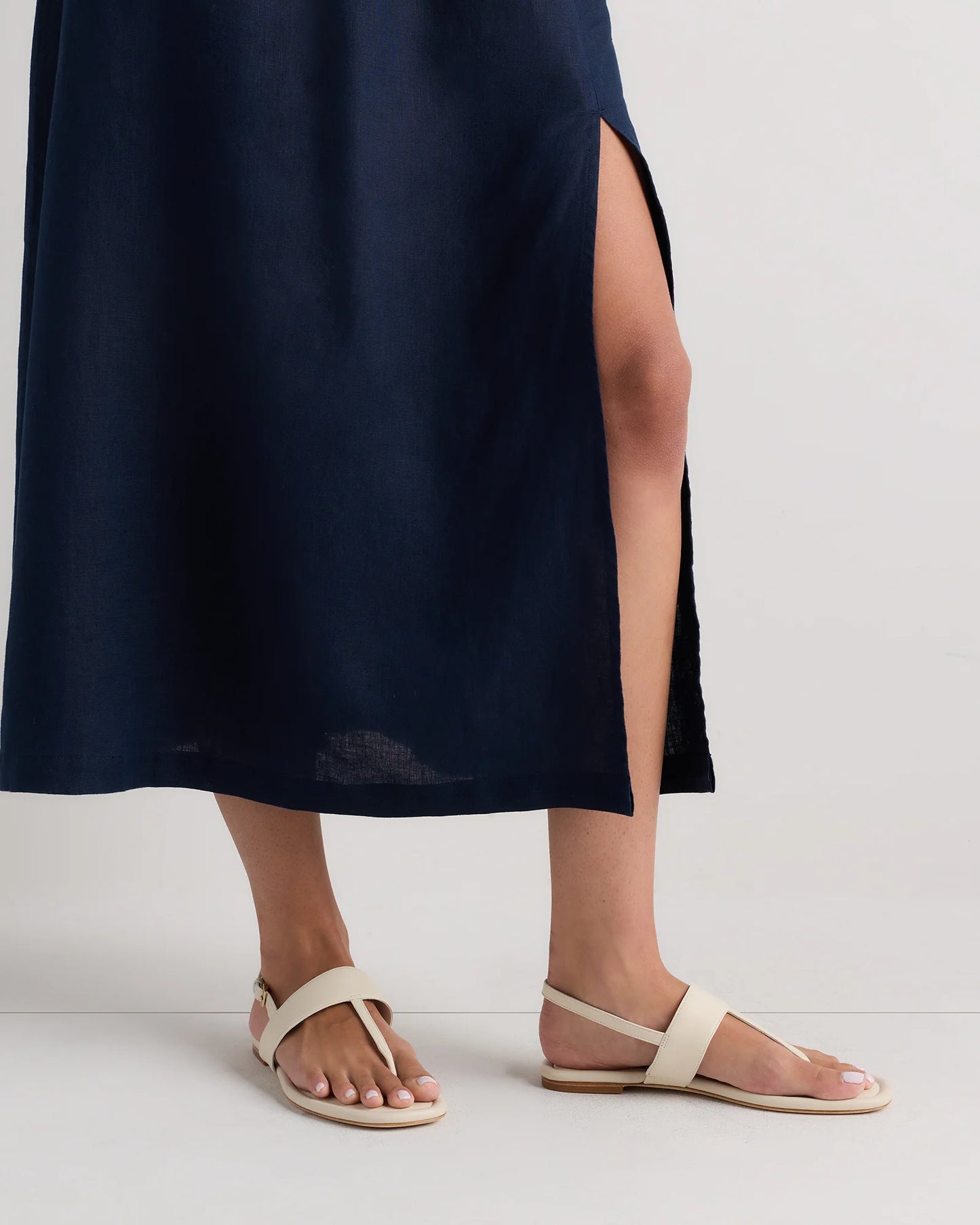 Italian Leather T-Strap Sandal - 5 / Black