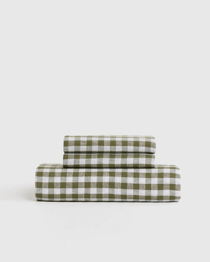 European Linen Fitted Sheet Set - Twin / Peach