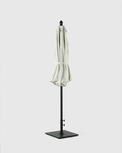 9' Round Sunbrella Outdoor Umbrella and Base - One Size / Natural/Black